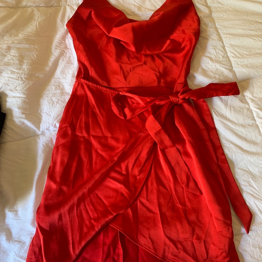 Red party dress